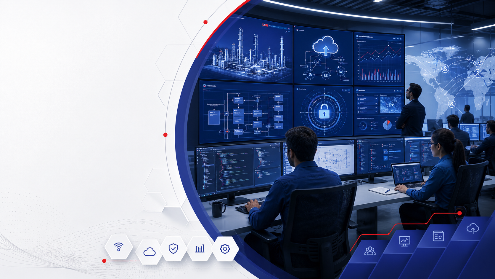 Software and IT engineering team working on industrial software development, SCADA dashboards and ODC delivery.