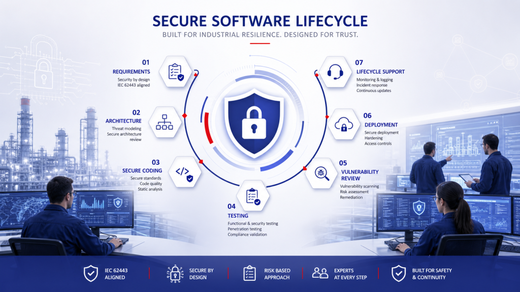 TAS secure software engineering lifecycle aligned with IEC 62443