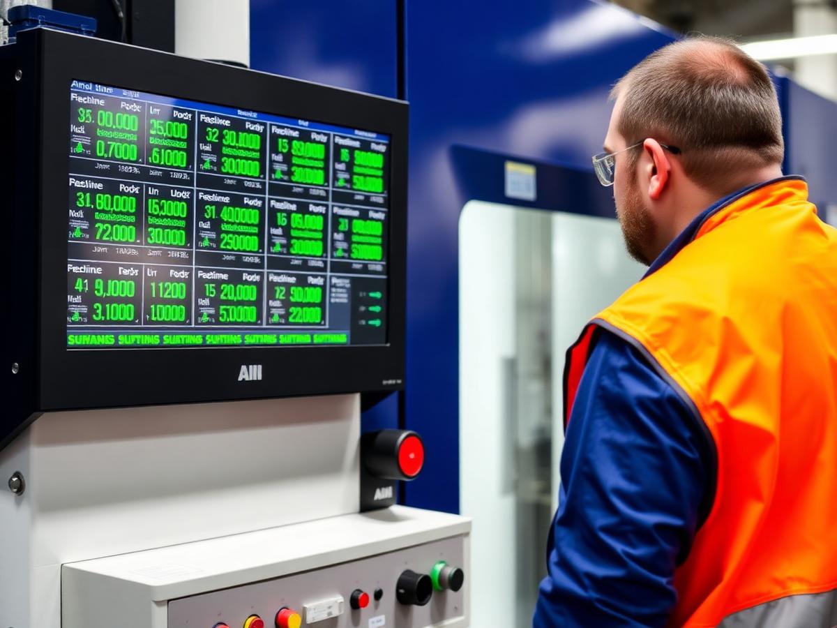 Operator monitoring real-time machine status